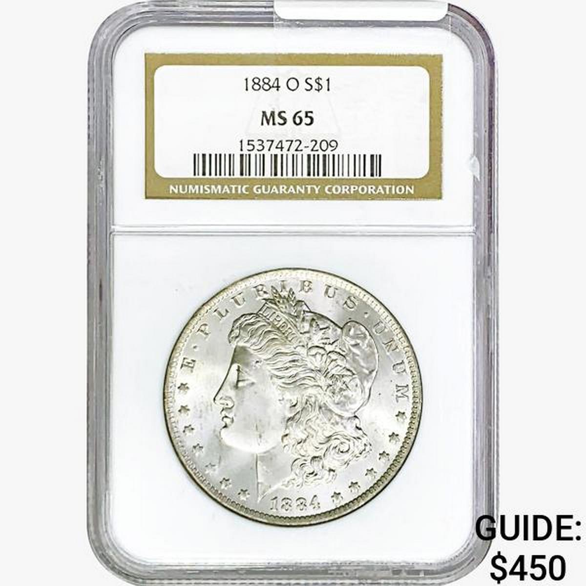 1884-O Morgan Silver Dollar NGC MS65