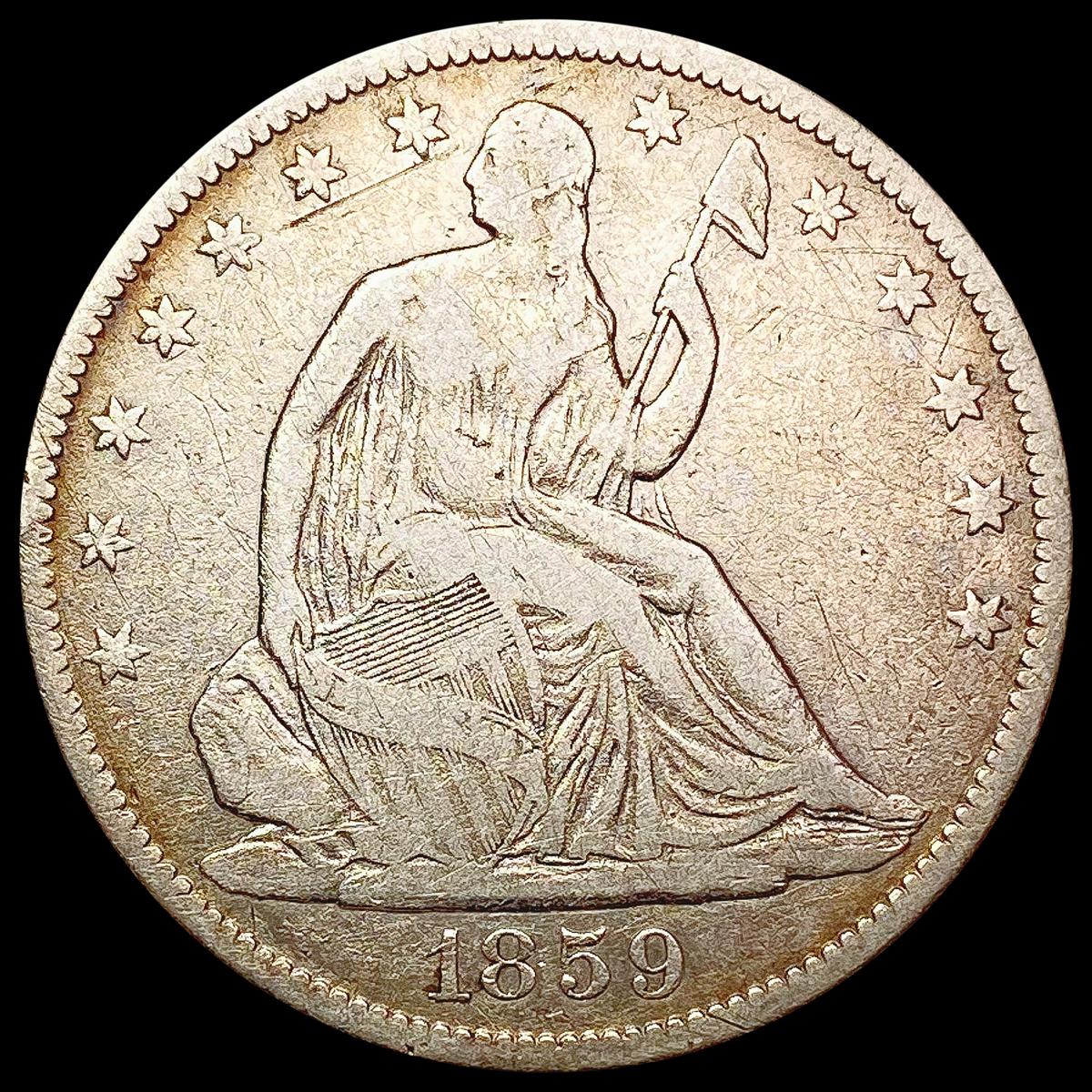 1859-O Seated Liberty Half Dollar LIGHTLY CIRCULAT