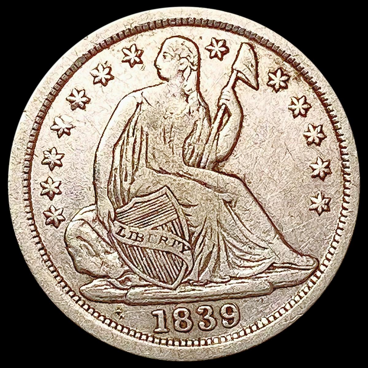 1839 Seated Liberty Half Dime NEARLY UNCIRCULATED