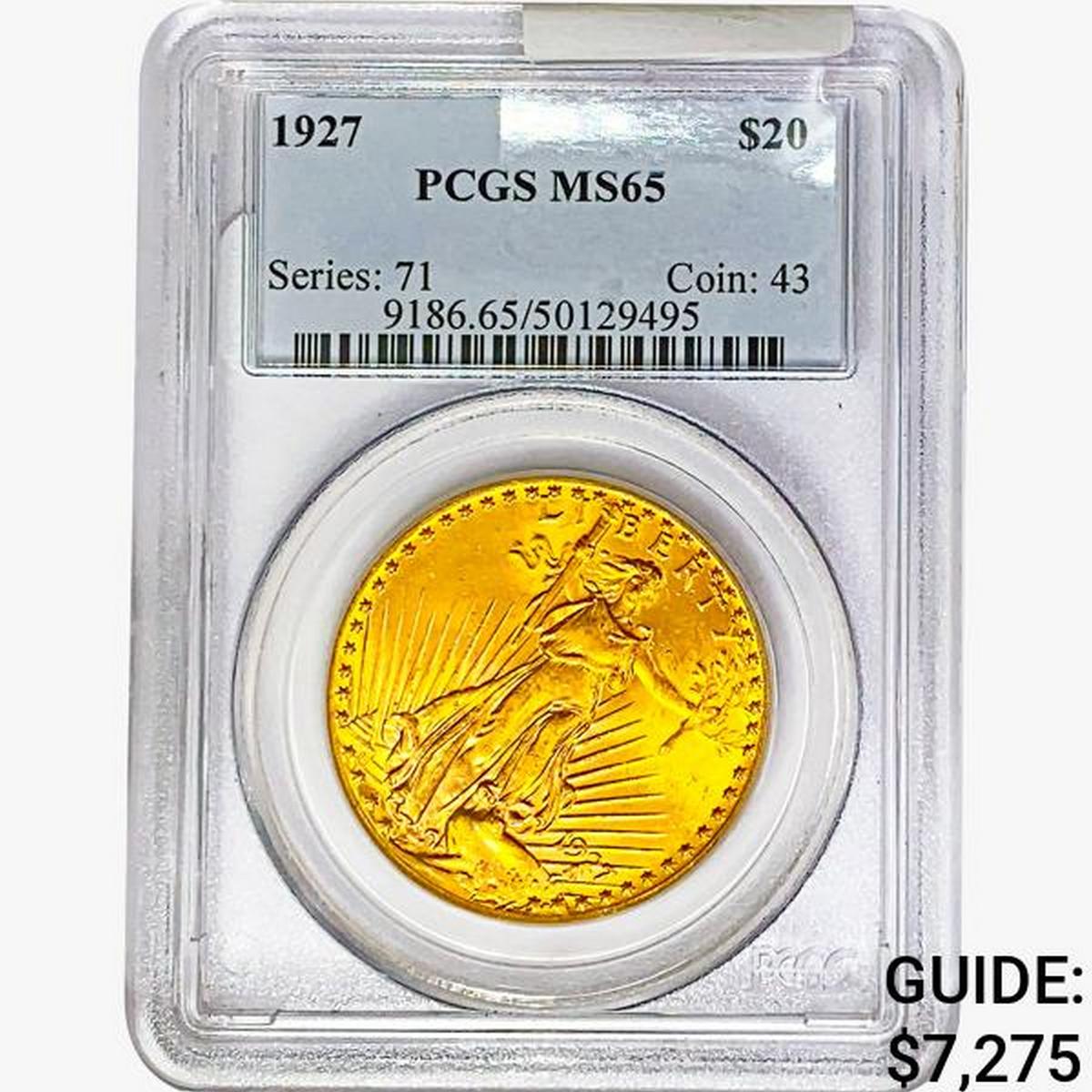 1927 $20 Gold Double Eagle PCGS MS65