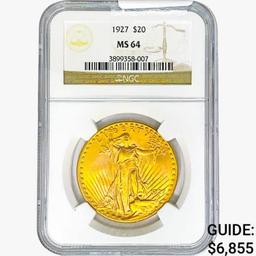 1927 $20 Gold Double Eagle NGC MS64