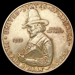 1921-D Pilgrim Half Dollar NEARLY UNCIRCULATED
