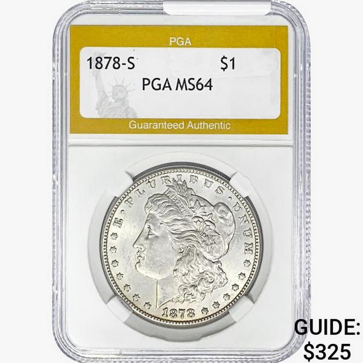 1878-S Morgan Silver Dollar PGA MS64