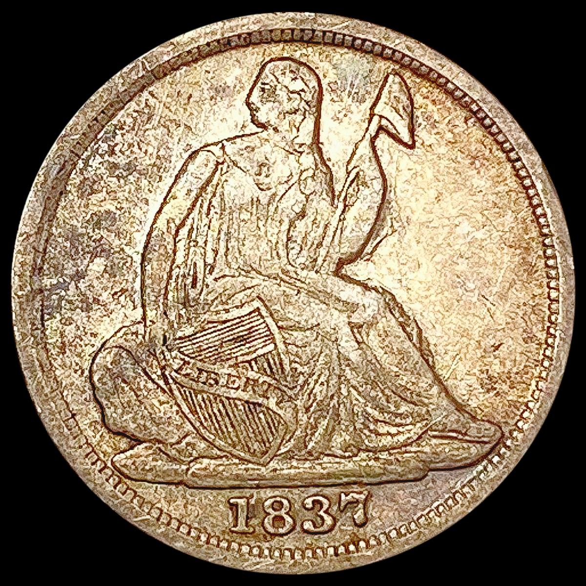 1837 Seated Liberty Half Dime NEARLY UNCIRCULATED