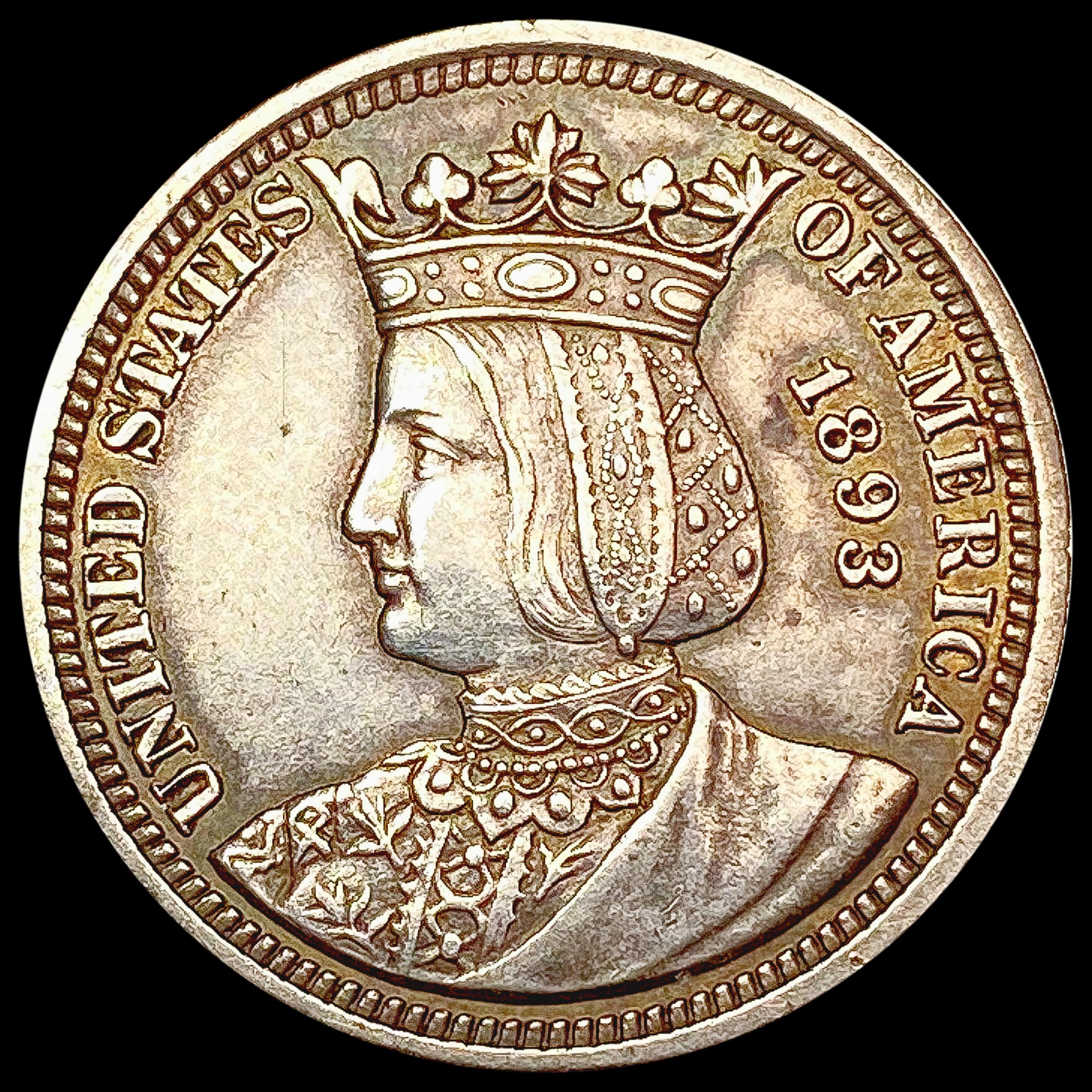 1893 Isabella Silver Quarter CLOSELY UNCIRCULATED