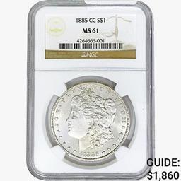 1885-CC Morgan Silver Dollar NGC MS61