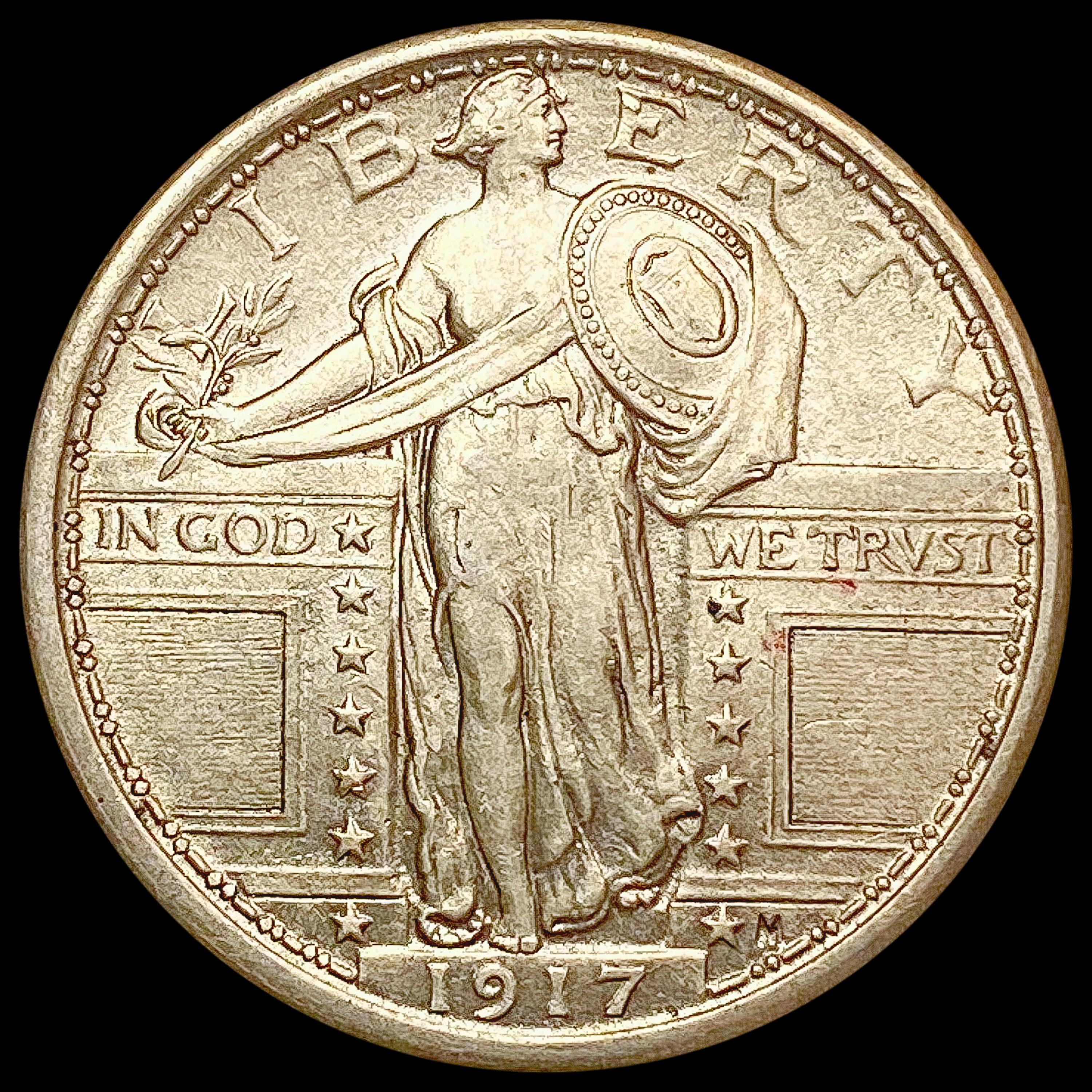 1917 Ty 1 Standing Liberty Quarter CLOSELY UNCIRCU