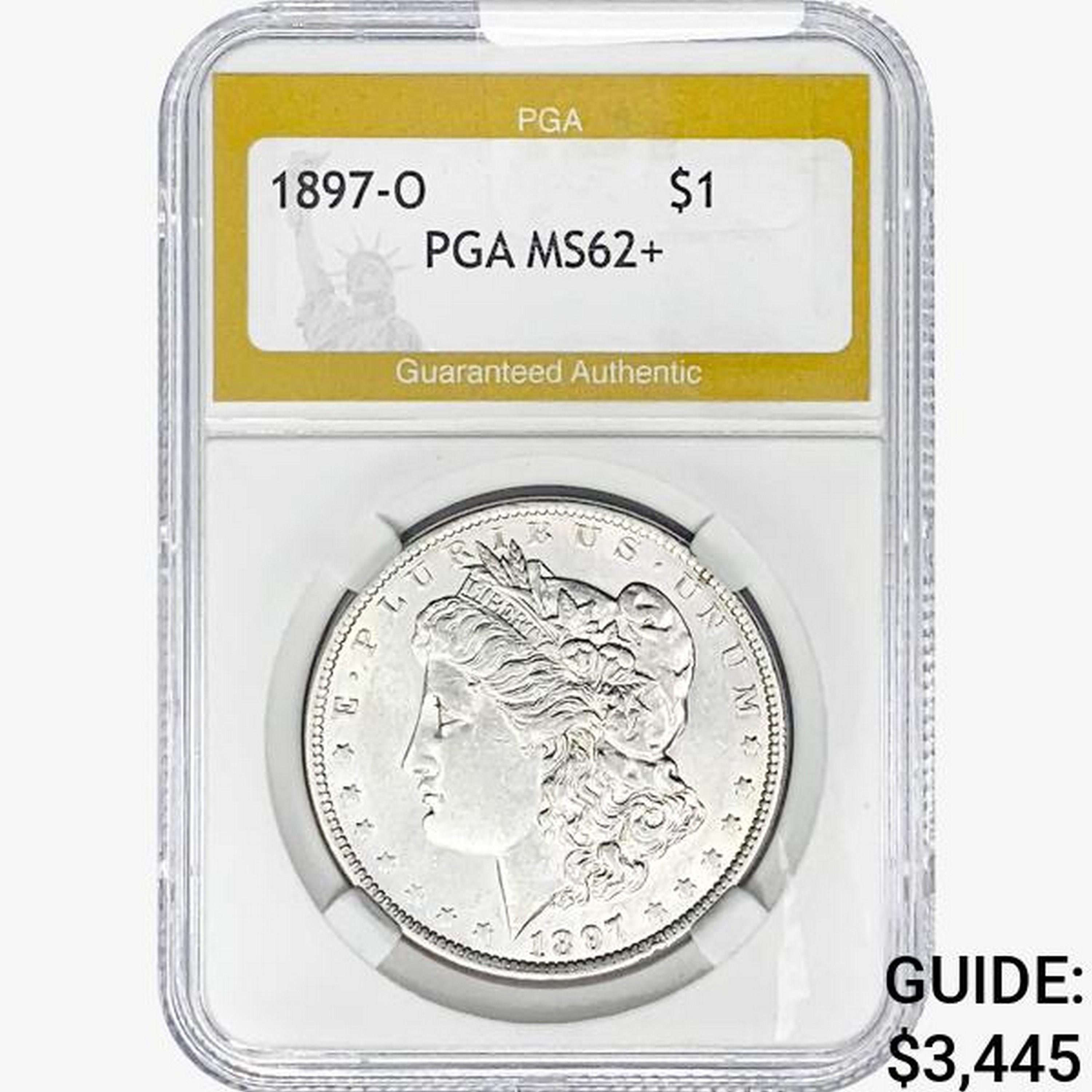 1897-O Morgan Silver Dollar PGA MS62+