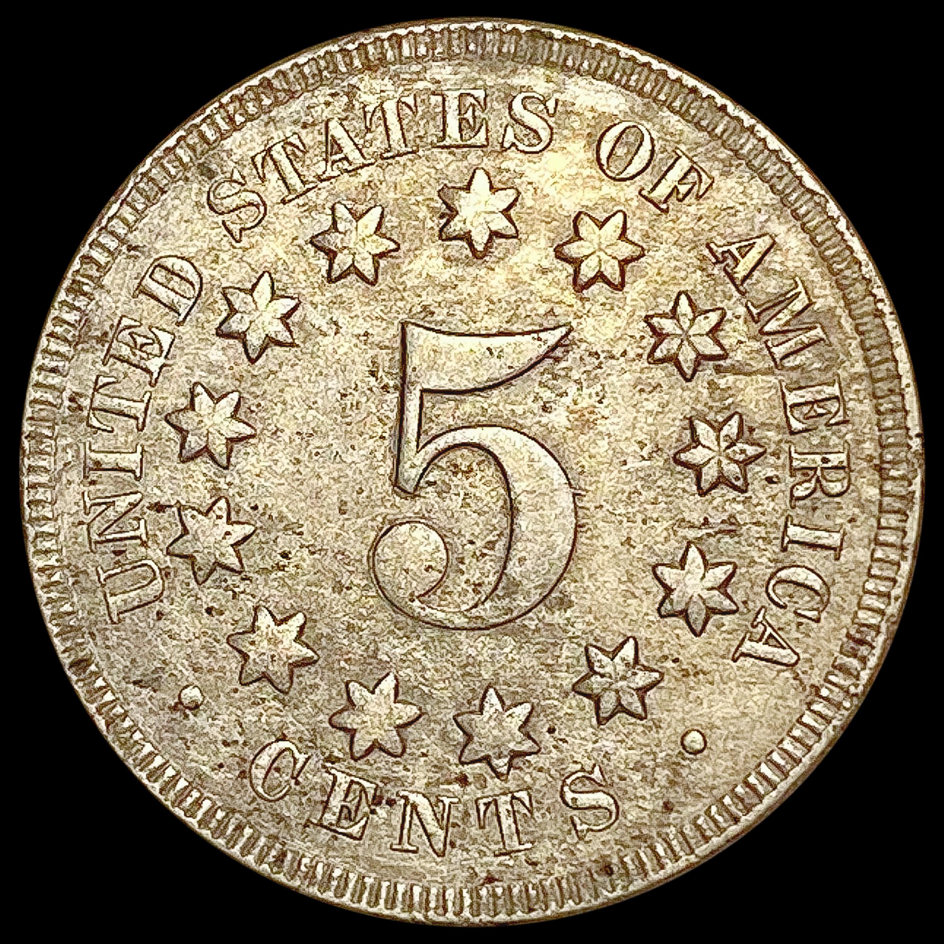 1868 Shield Nickel CHOICE AU