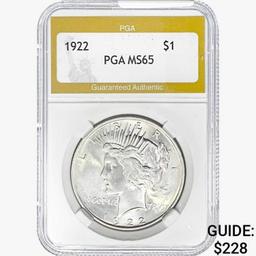 1922 Silver Peace Dollar PGA MS65