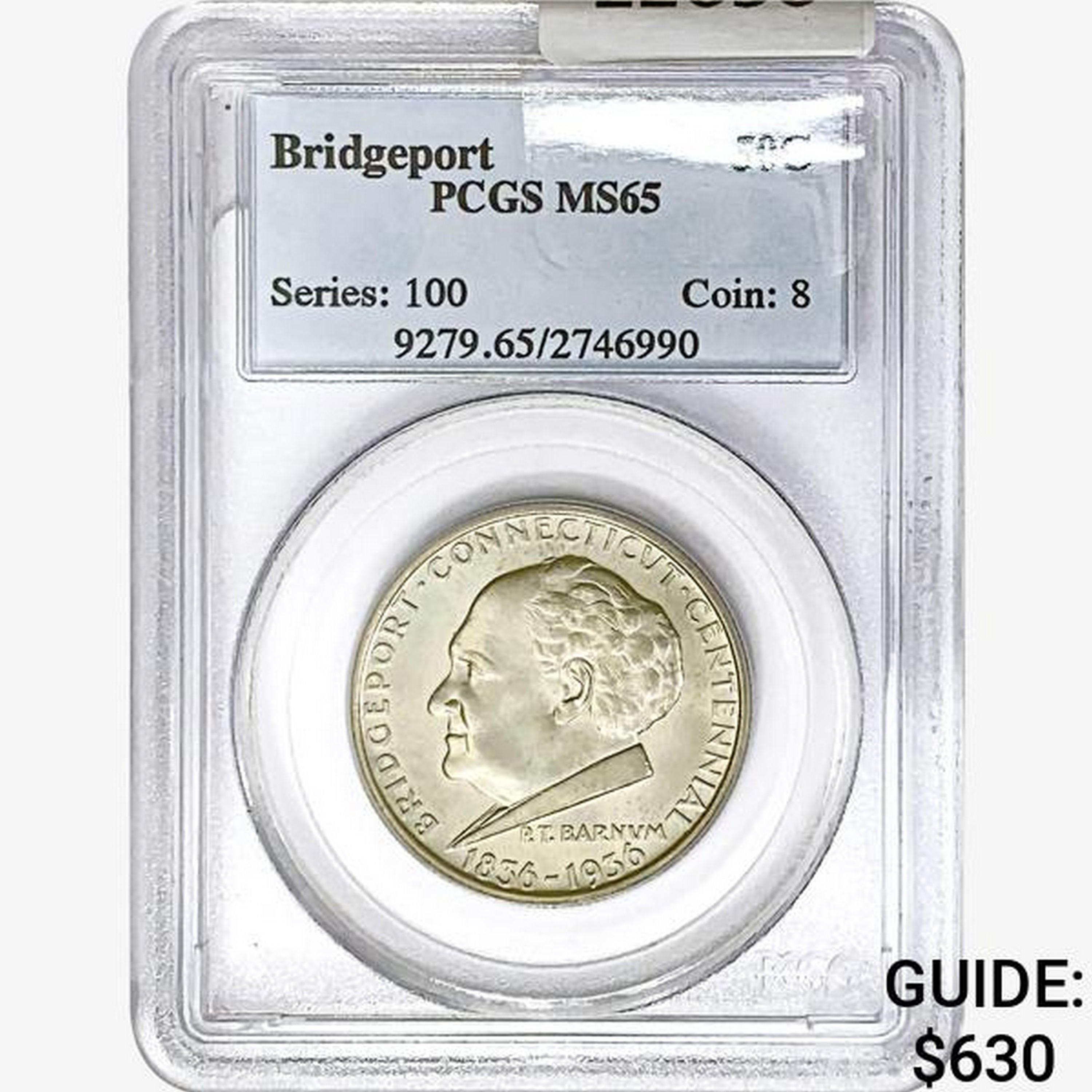 1936 Bridgeport Half Dollar PCGS MS65