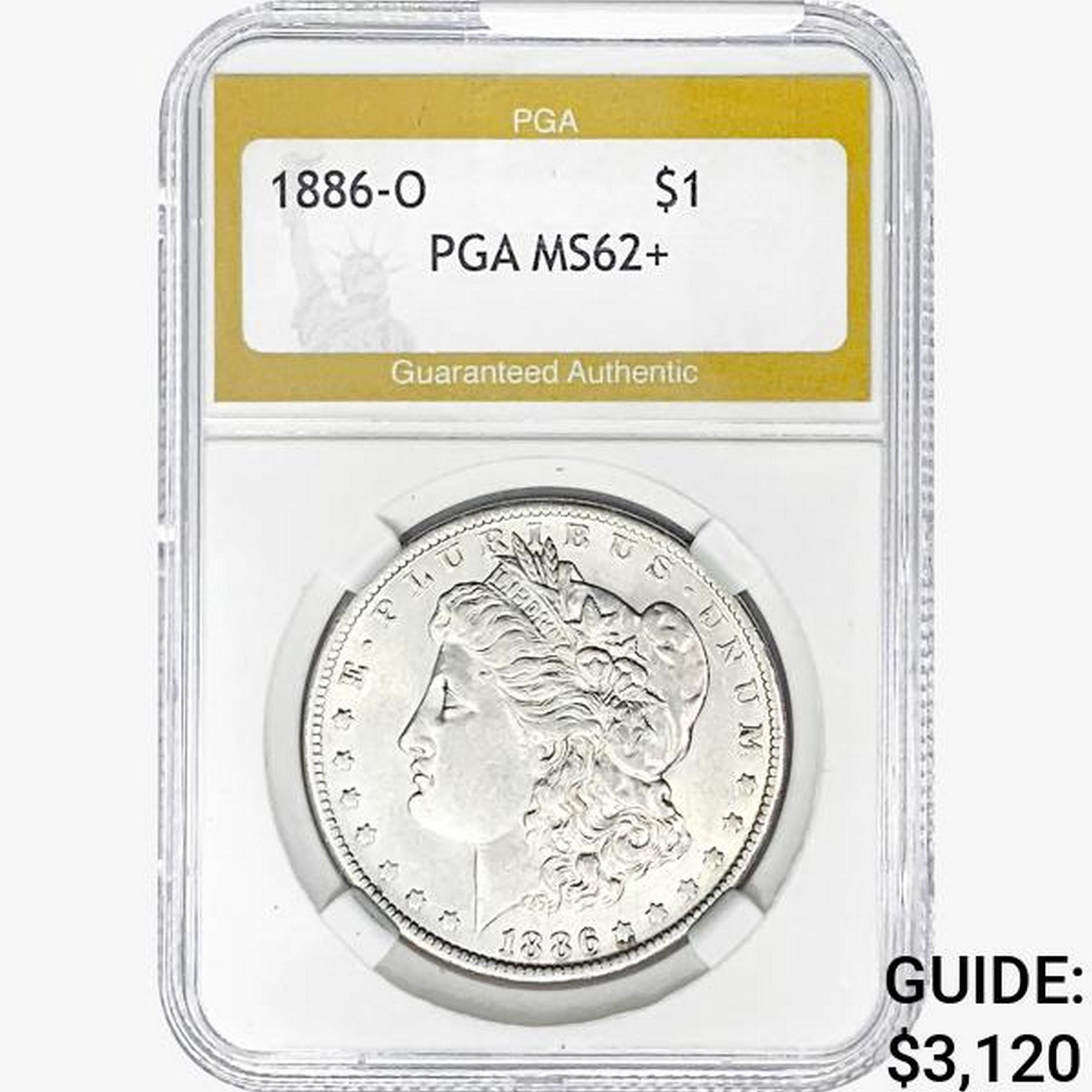 1886-O Morgan Silver Dollar PGA MS62+