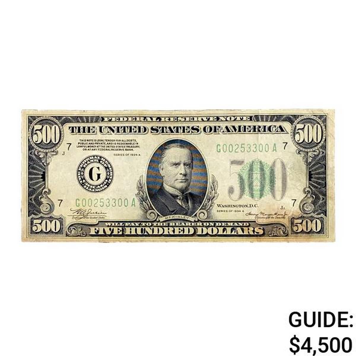 1934 $500 Federal Reserve Note