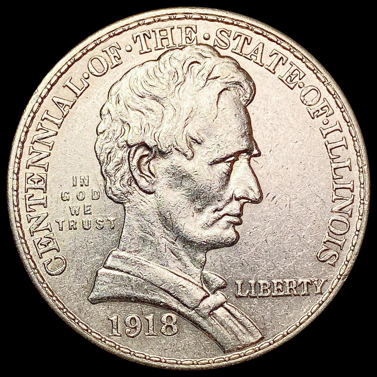 1918 Illinois Half Dollar CLOSELY UNCIRCULATED