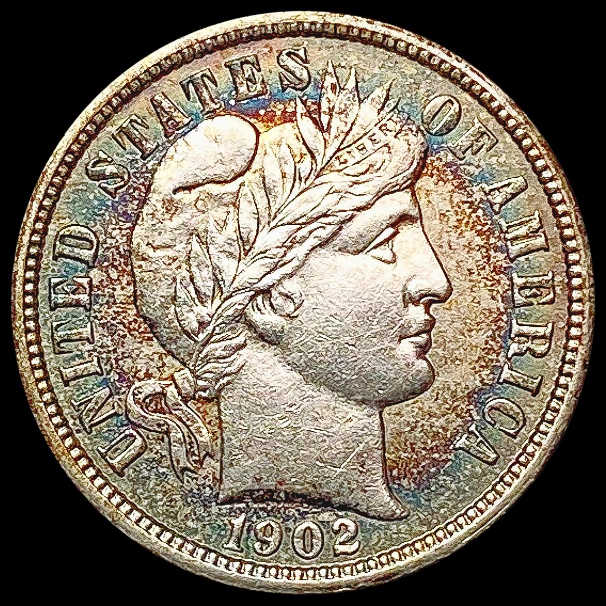 1902 Barber Dime CHOICE AU