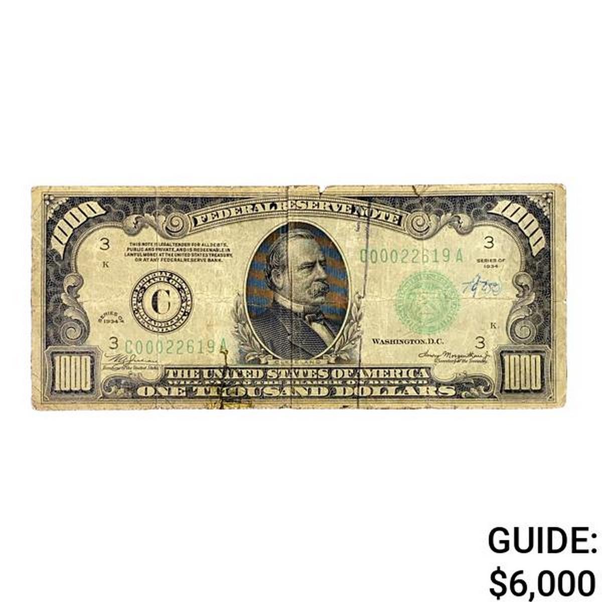 1934 $1000 Federal Reserve Note