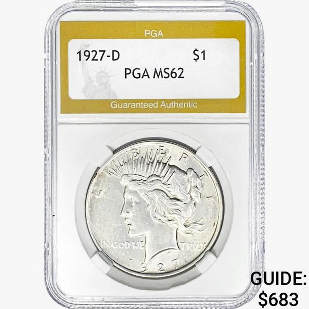 1927-D Silver Peace Dollar PGA MS62