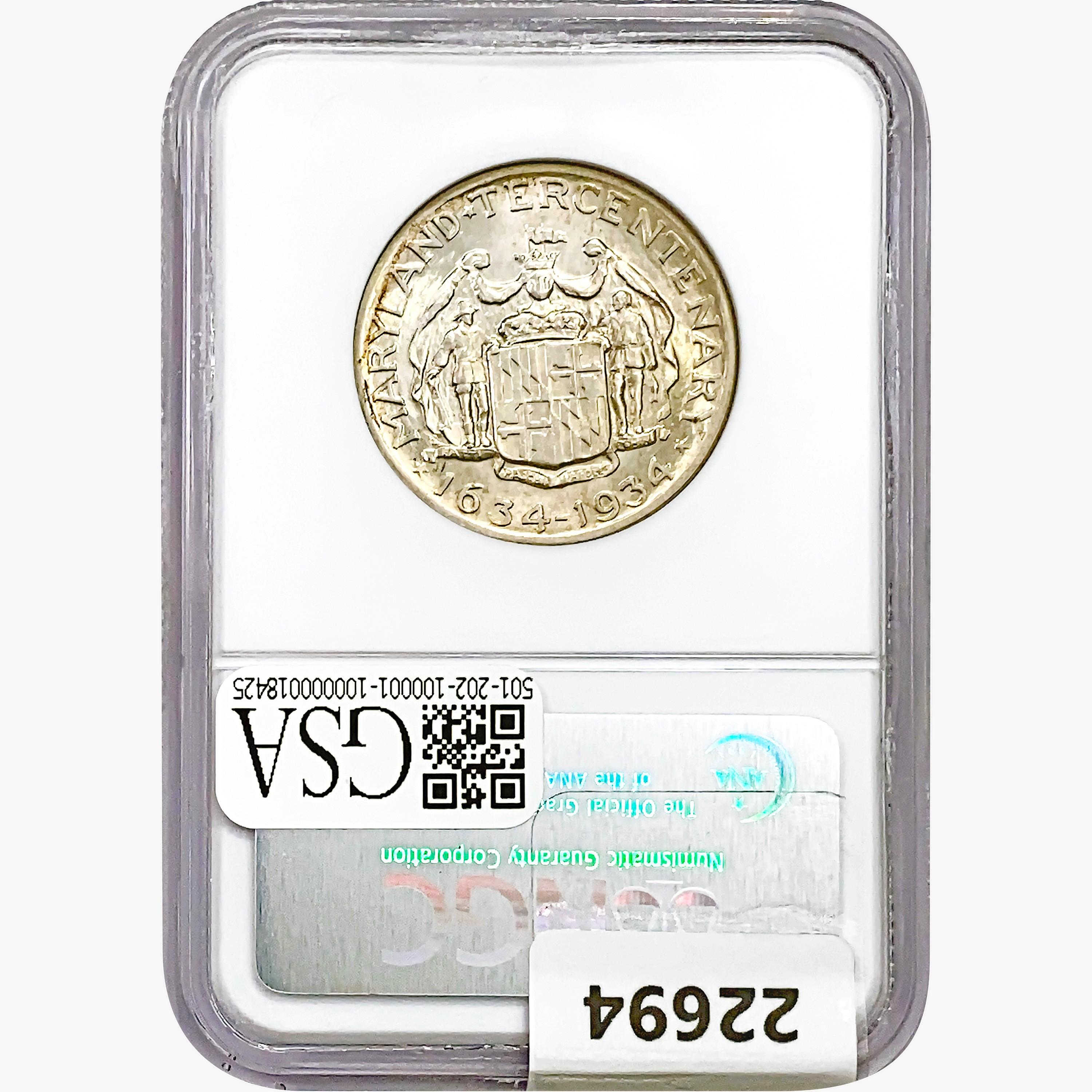 1934 Maryland Half Dollar NGC MS65