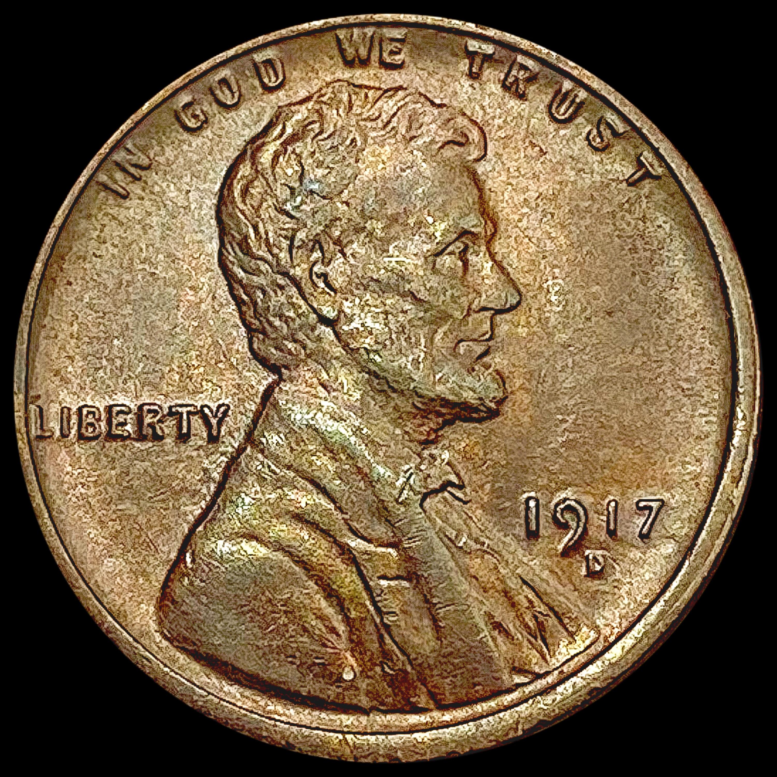 1917-D Wheat Cent CHOICE AU