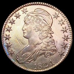 1824 Capped Bust Half Dollar NEARLY UNCIRCULATED