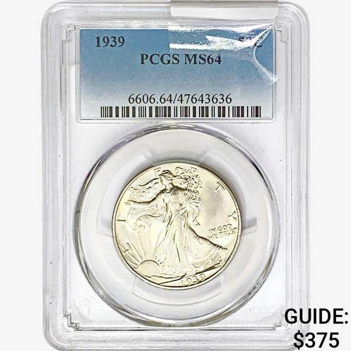 1939 Walking Liberty Half Dollar PCGS MS64