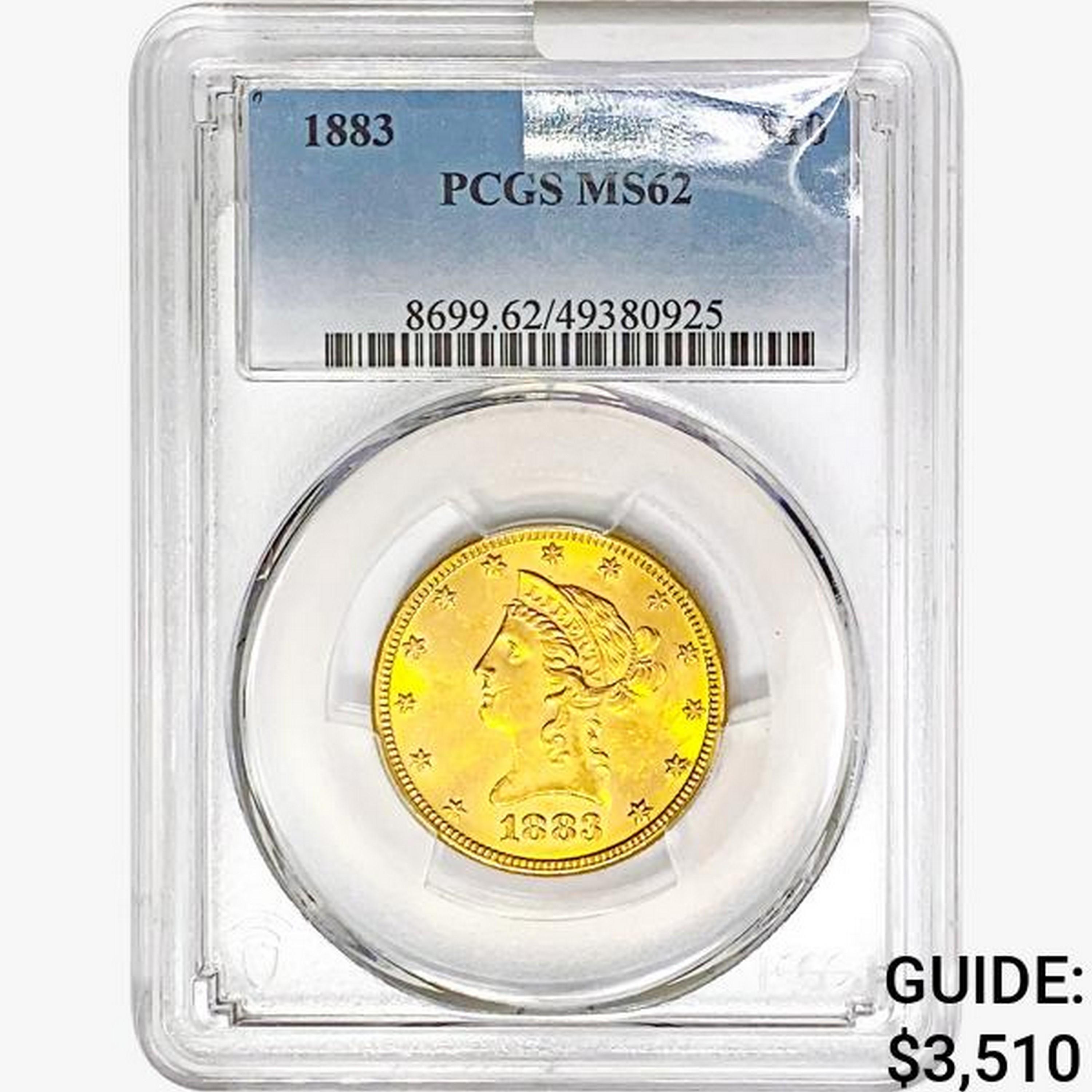 1883 $10 Gold Eagle PCGS MS62