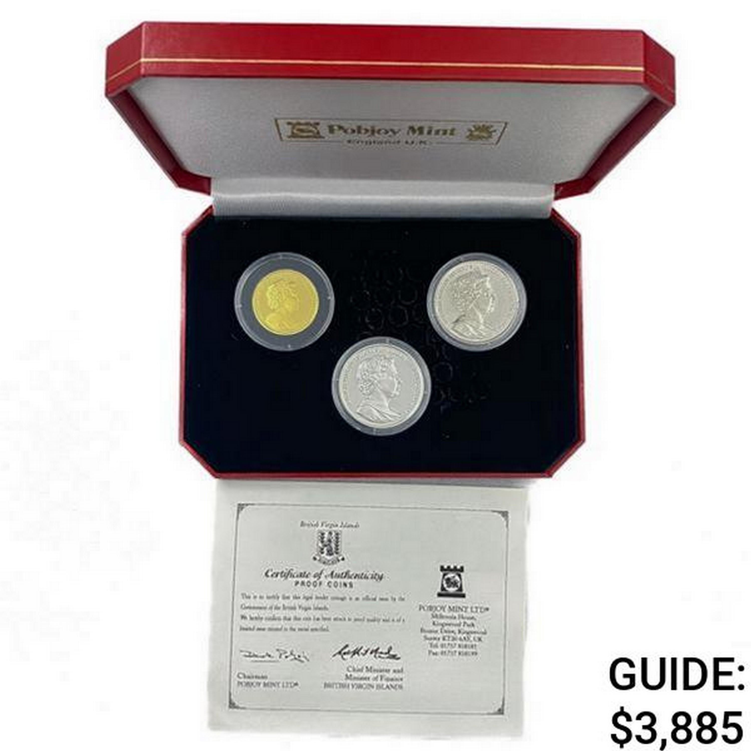 2002 UK Gold (1/2oz AGW) & Silver 9/11 Set (3 Coin