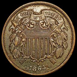 1864 Two Cent Piece NEARLY UNCIRCULATED