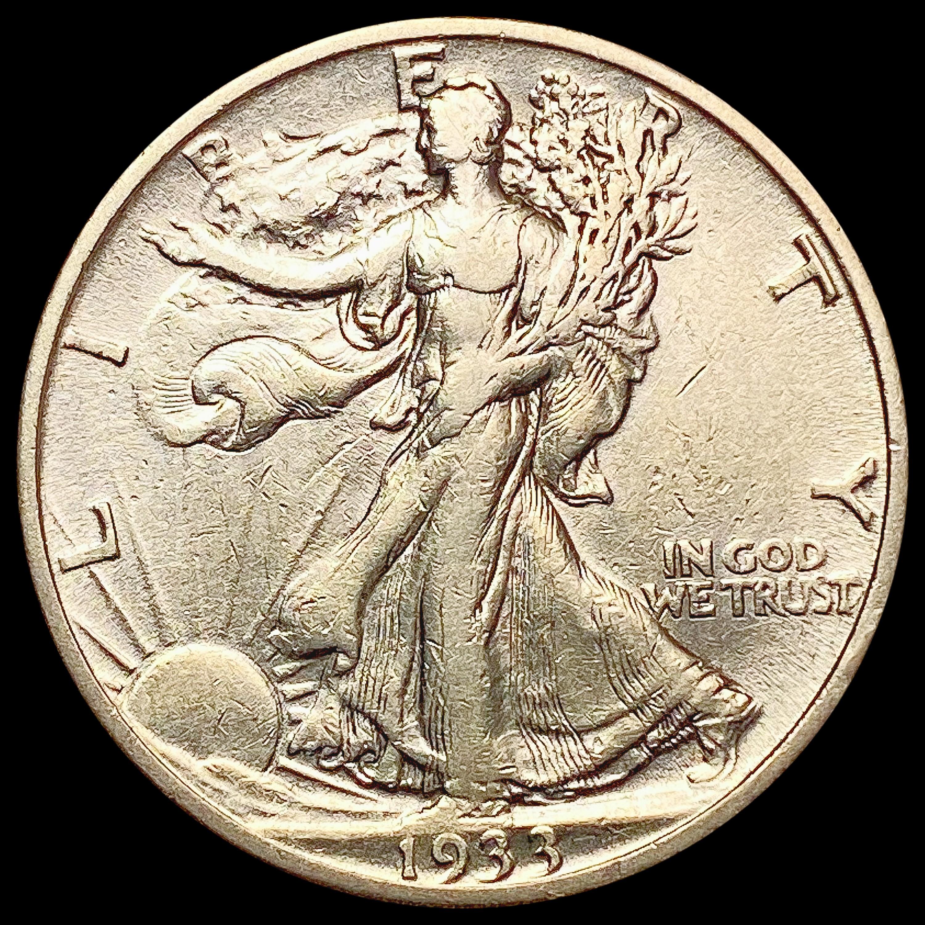 1933-S Walking Liberty Half Dollar NEARLY UNCIRCUL