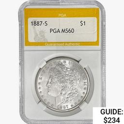 1887-S Morgan Silver Dollar PGA MS60