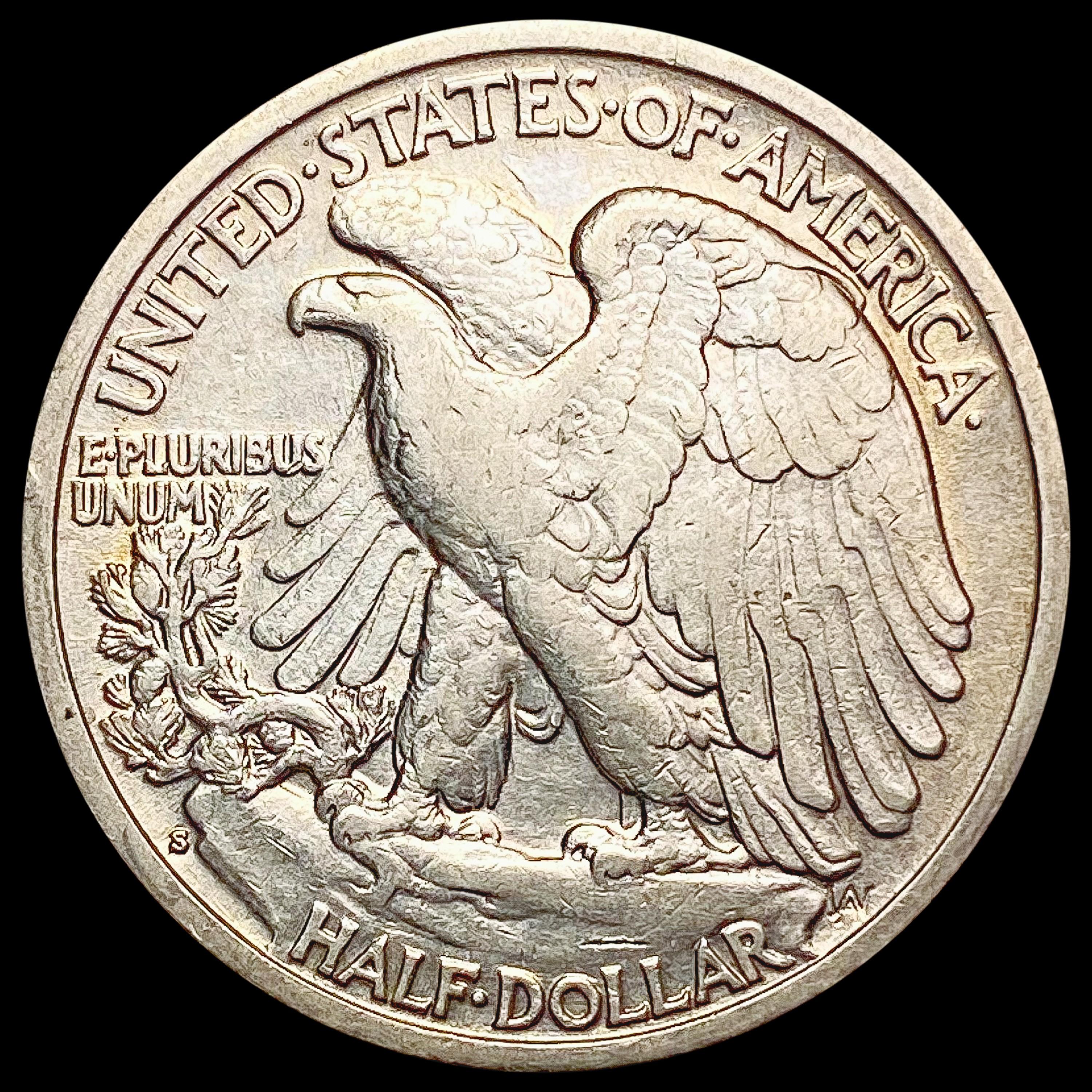 1937-S Walking Liberty Half Dollar CLOSELY UNCIRCU