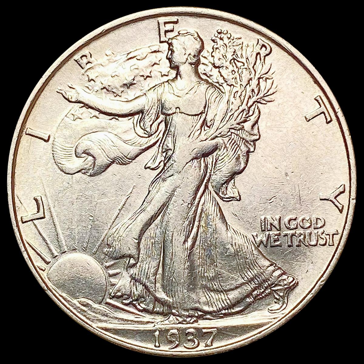 1937 Walking Liberty Half Dollar CLOSELY UNCIRCULA