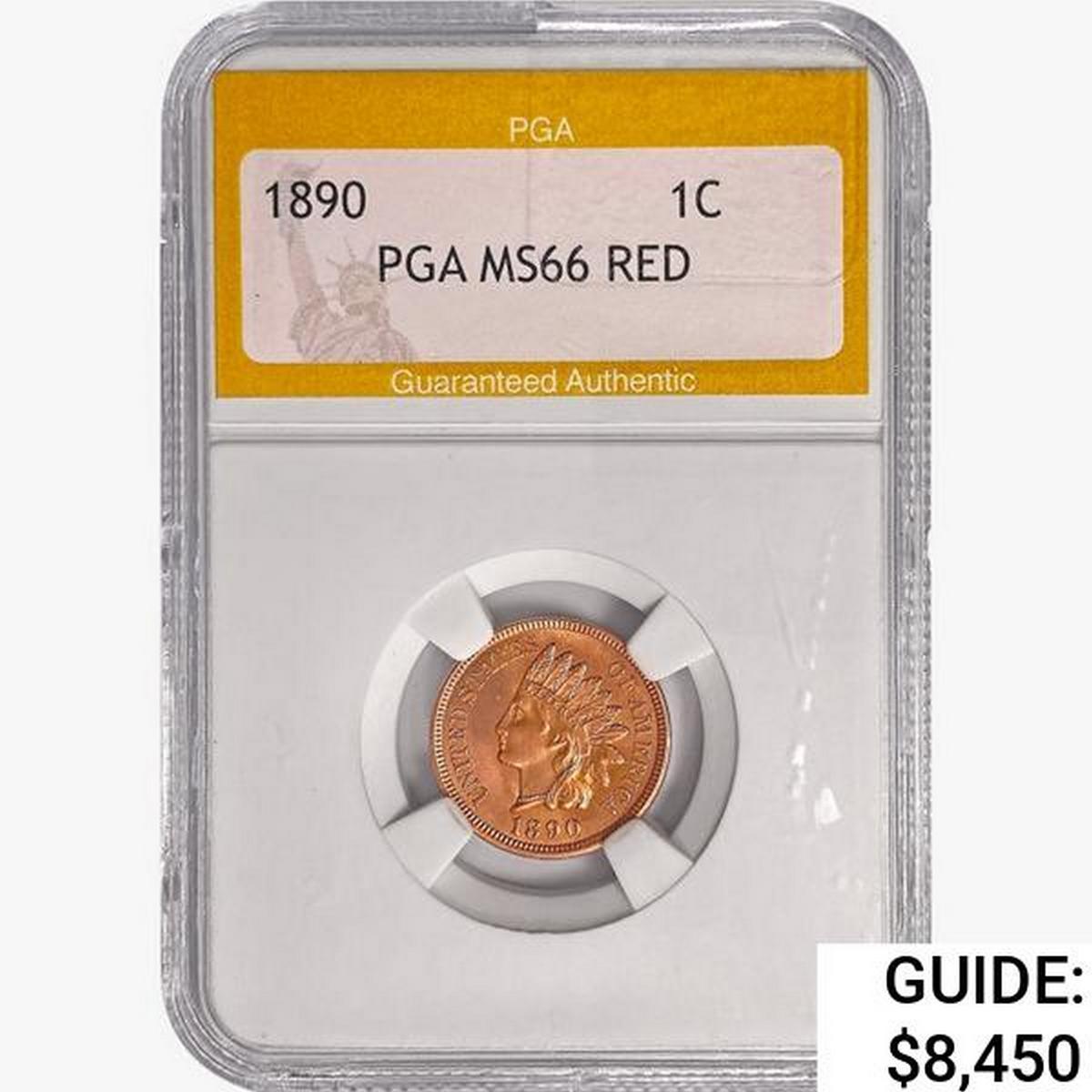 1890 Indian Head Cent PGA MS66 RED