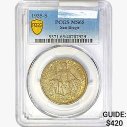 1935-S San Diego Half Dollar PCGS MS65