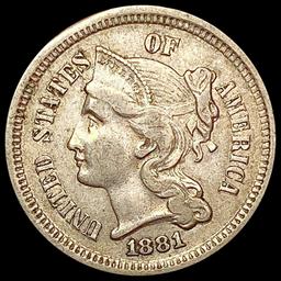 1881 Nickel Three Cent CLOSELY UNCIRCULATED