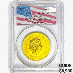 2000 1oz. Gold Australia $100 WTC PCGS GemUNC