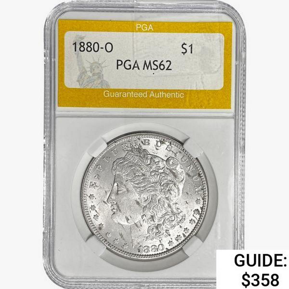 1880-O Morgan Silver Dollar PGA MS62