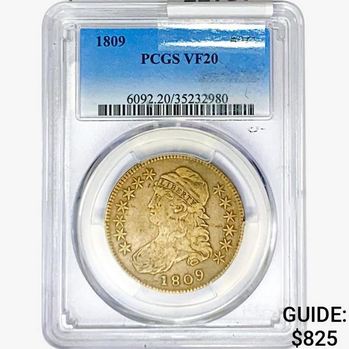 1809 Capped Bust Half Dollar PCGS VF20