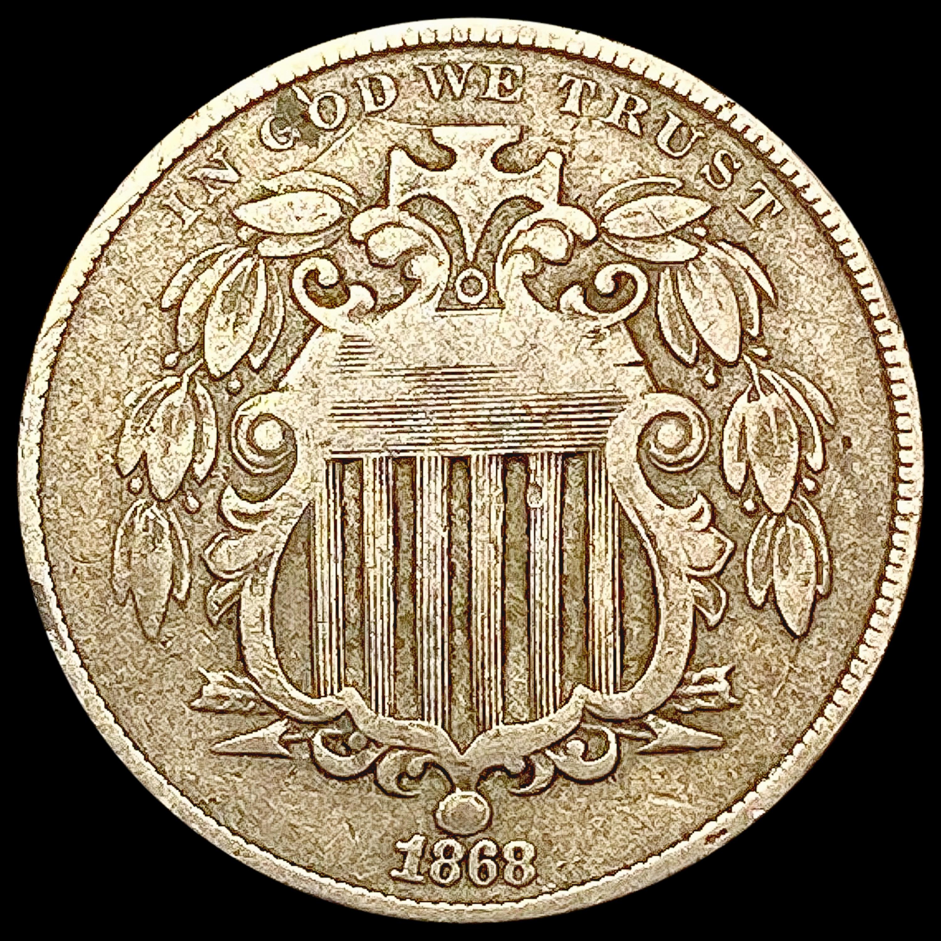 1868 Shield Nickel LIGHTLY CIRCULATED