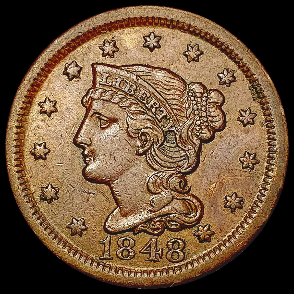 1848 Braided Hair Large Cent CLOSELY UNCIRCULATED