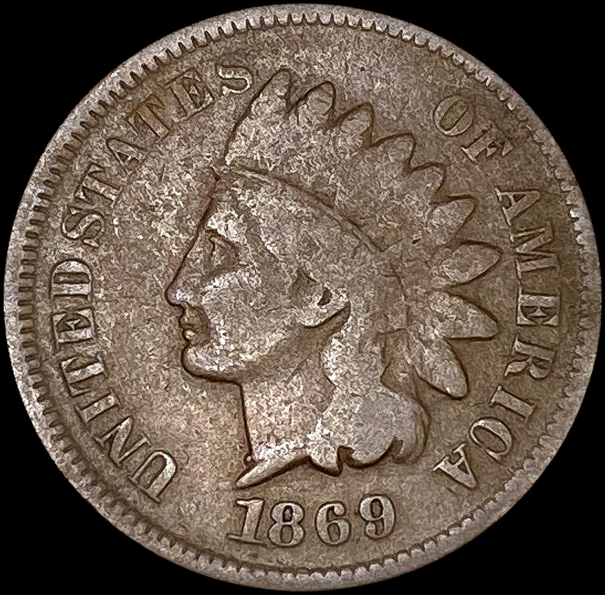 1869 Indian Head Cent NICELY CIRCULATED