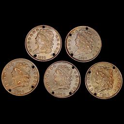 [5] Varied US Half Cents [[4] 1833, 1835] ABOUT UN