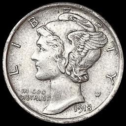 1918-D Mercury Dime NEARLY UNCIRCULATED