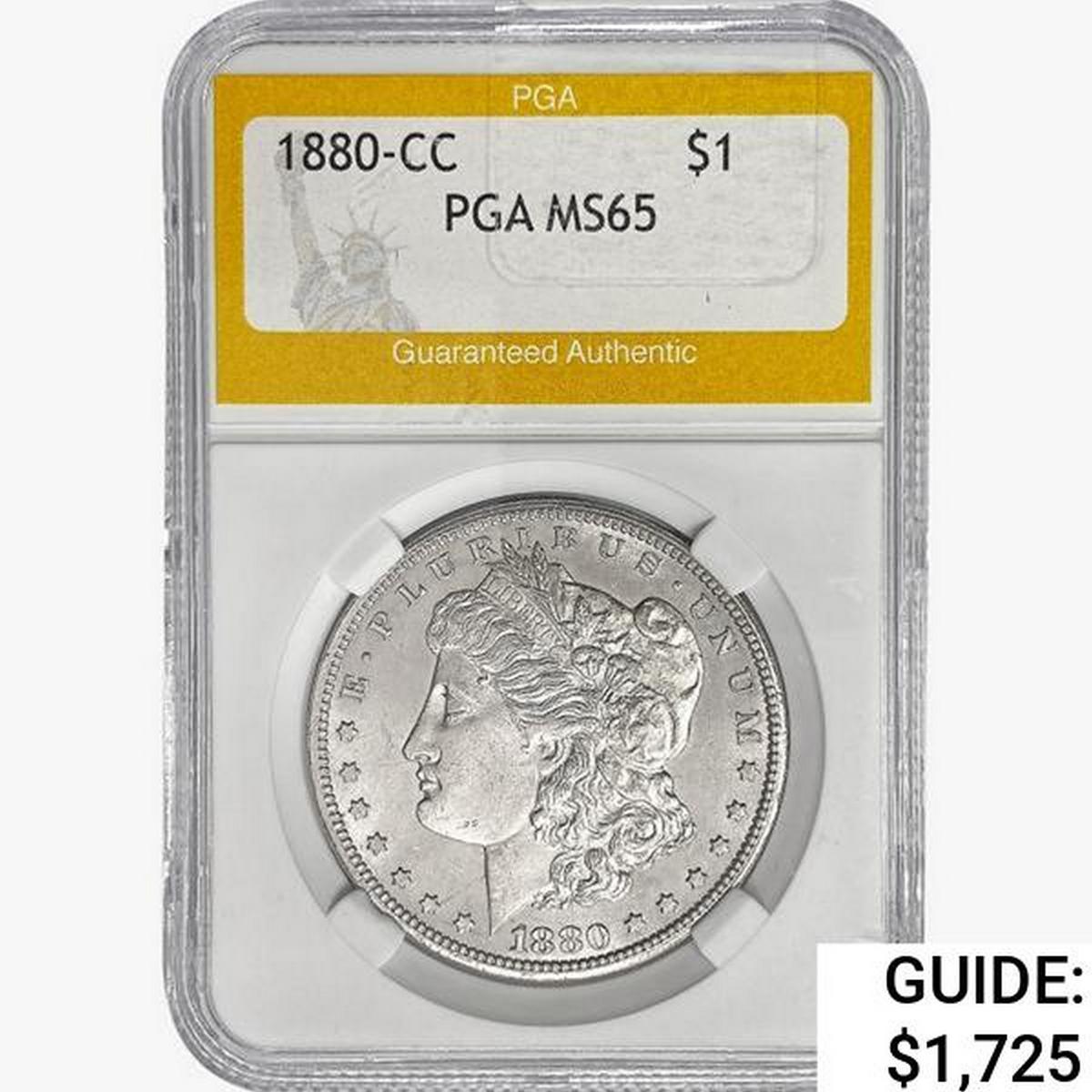 1880-CC Morgan Silver Dollar PGA MS65