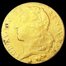 1758-Q France .2405oz Gold Louis d'Or NICELY CIRCU