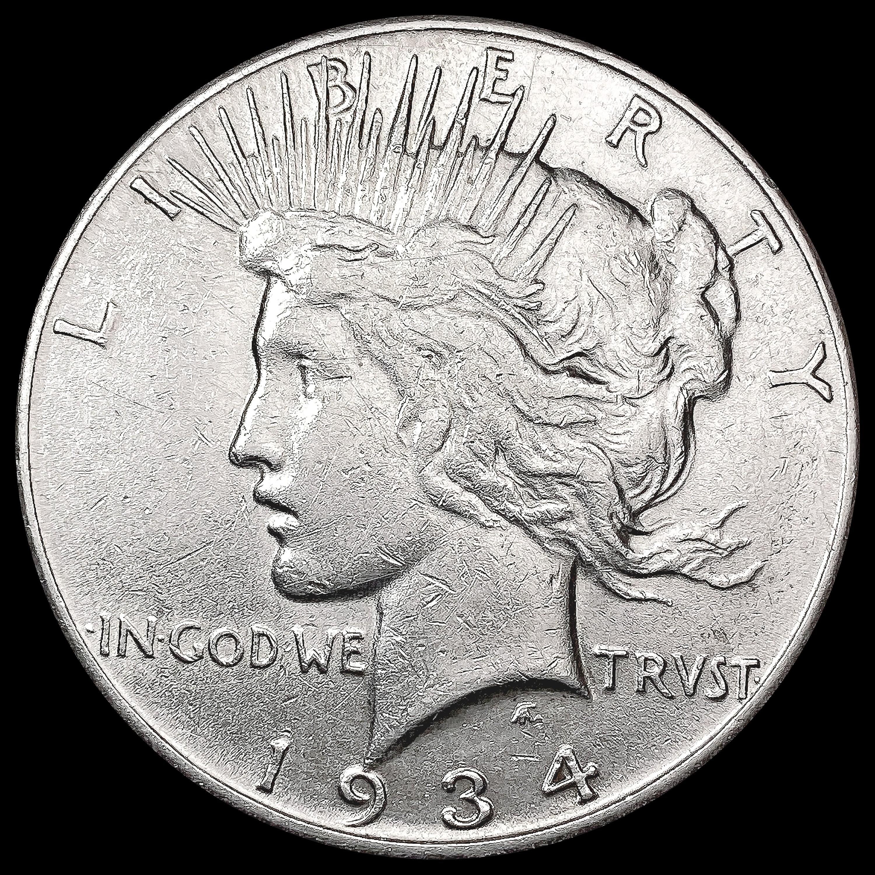 1934-S Silver Peace Dollar CLOSELY UNCIRCULATED