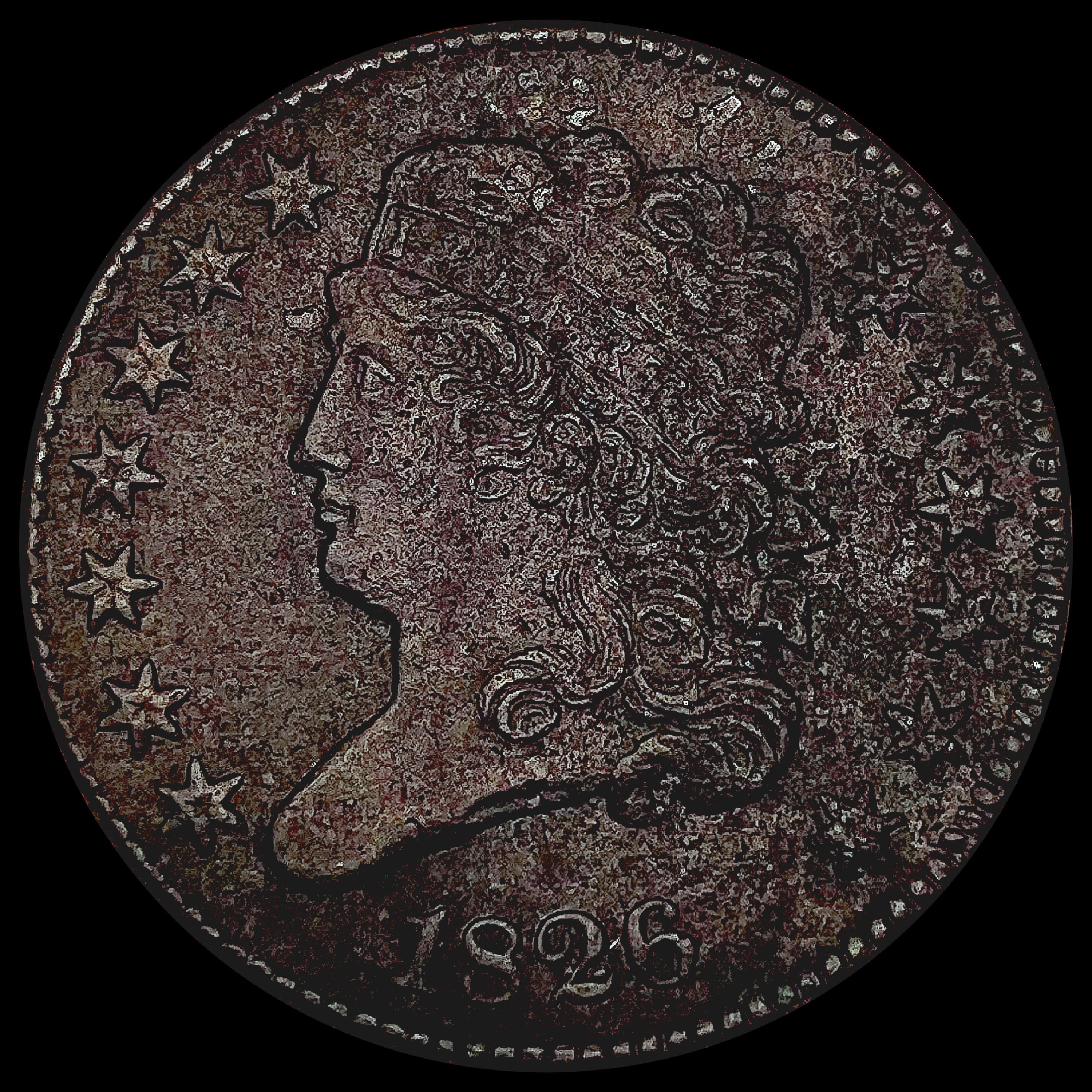 1826 C - 2 Classic Head Half Cent CLOSELY UNCIRCUL