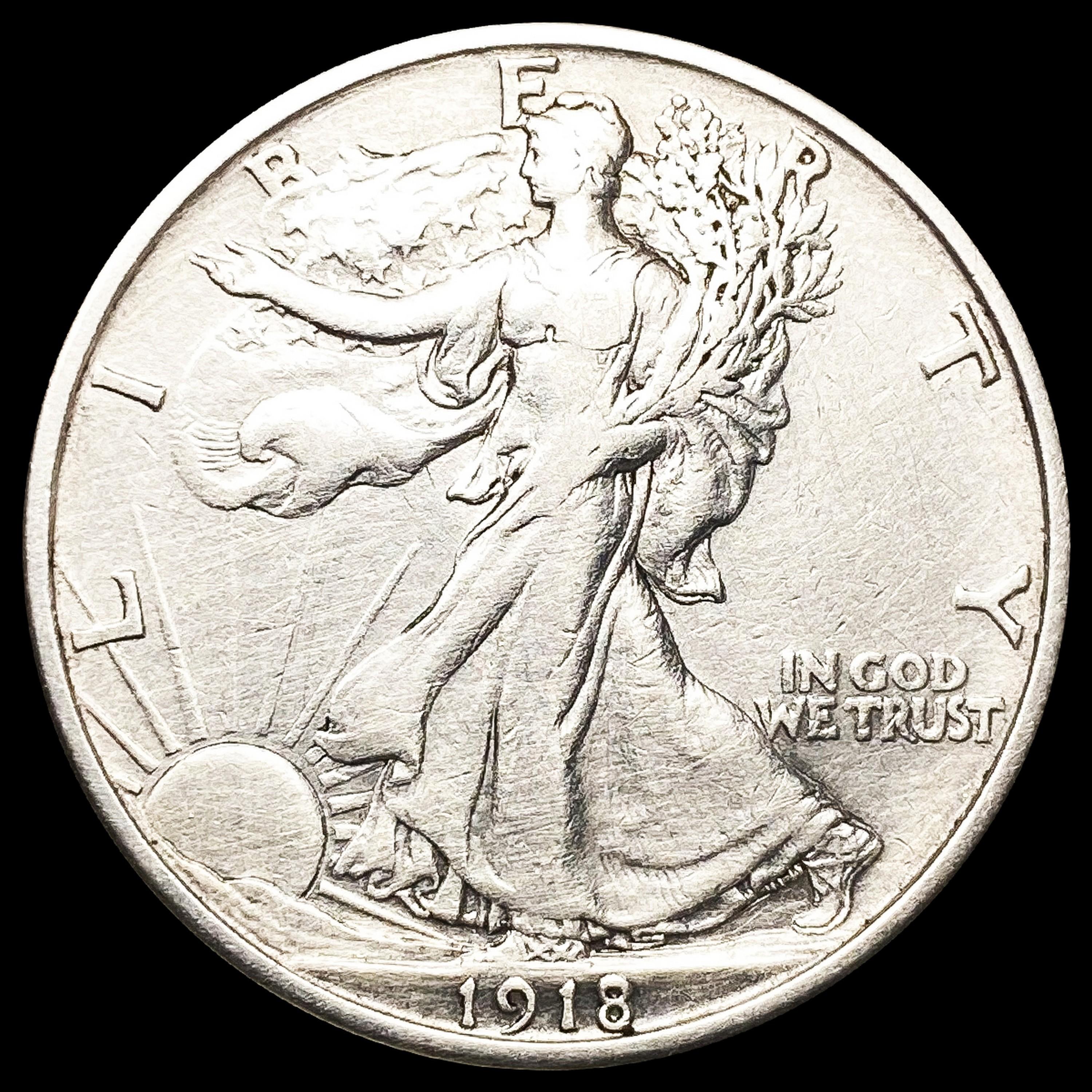 1918 Walking Liberty Half Dollar LIGHTLY CIRCULATE