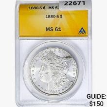 1880-S Morgan Silver Dollar ANACS MS61