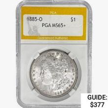 1885-O Morgan Silver Dollar PGA MS65+